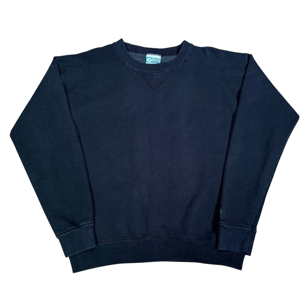 Vintage Black Cotton Crewneck Sweatshirt Made USA Discus Athletic Blank Size M